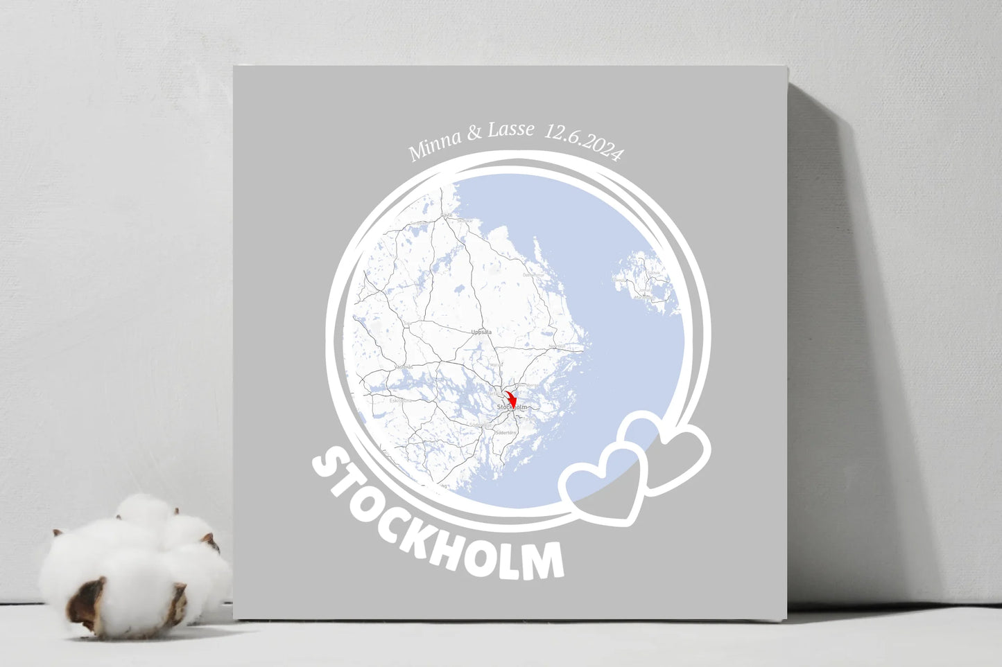 Your round map square canvas