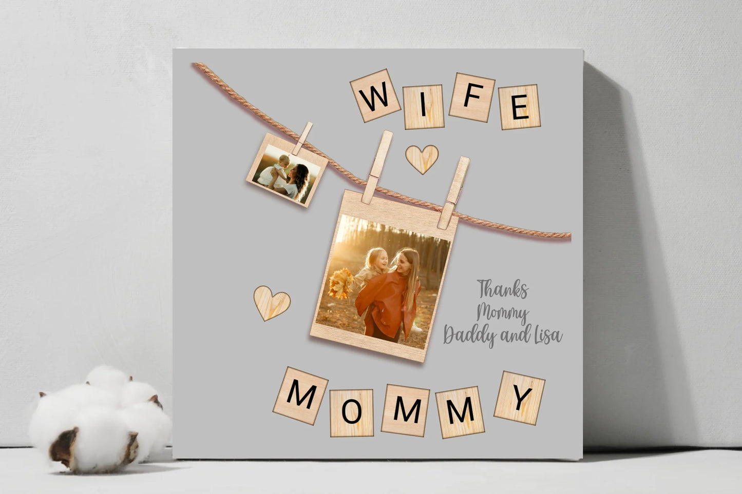 Mommy photos square canvas