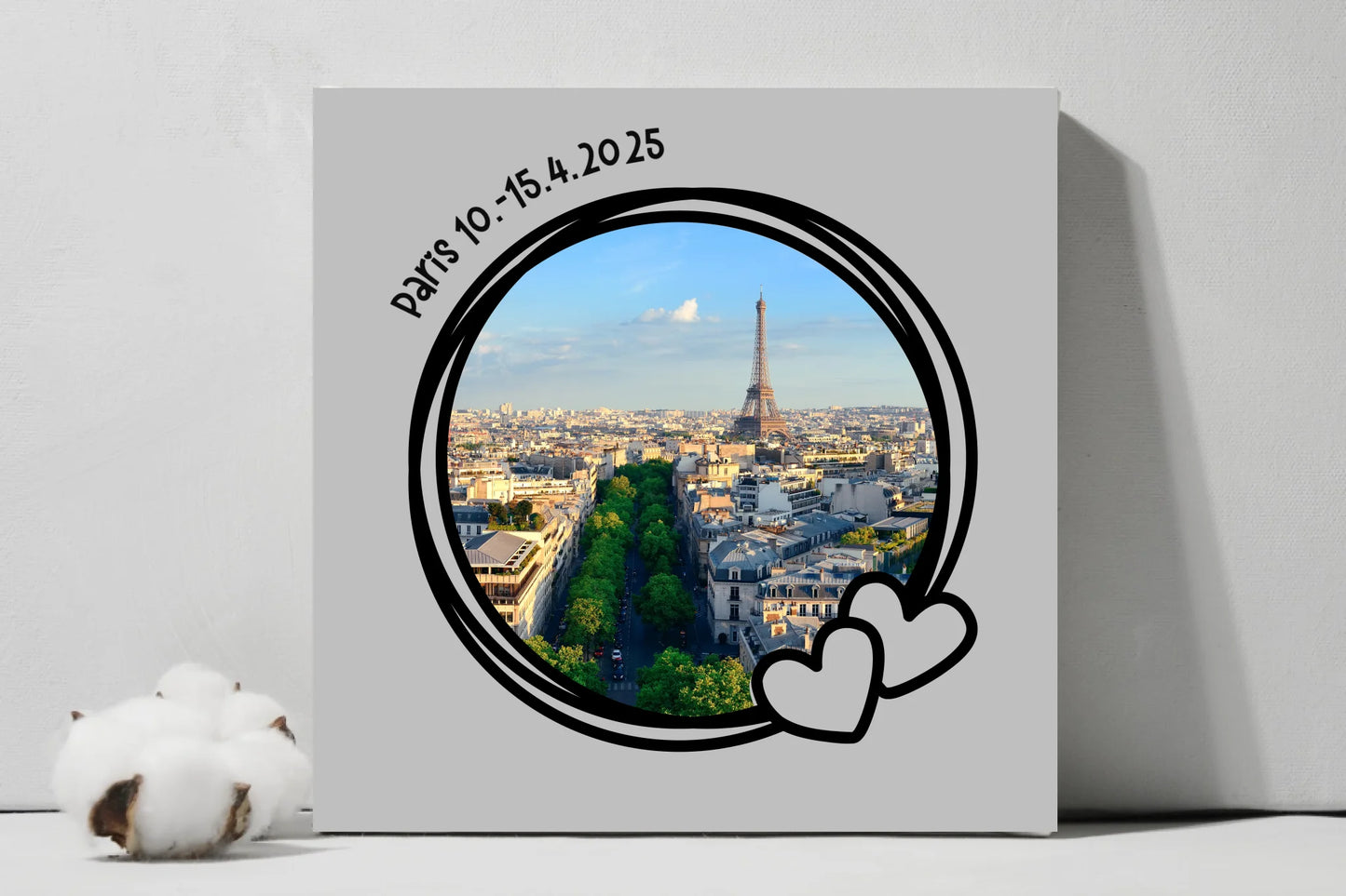 Photo round hearts square canvas