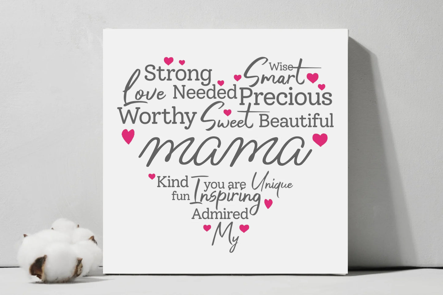 Heartful Mama with Your Name - Square Canvas