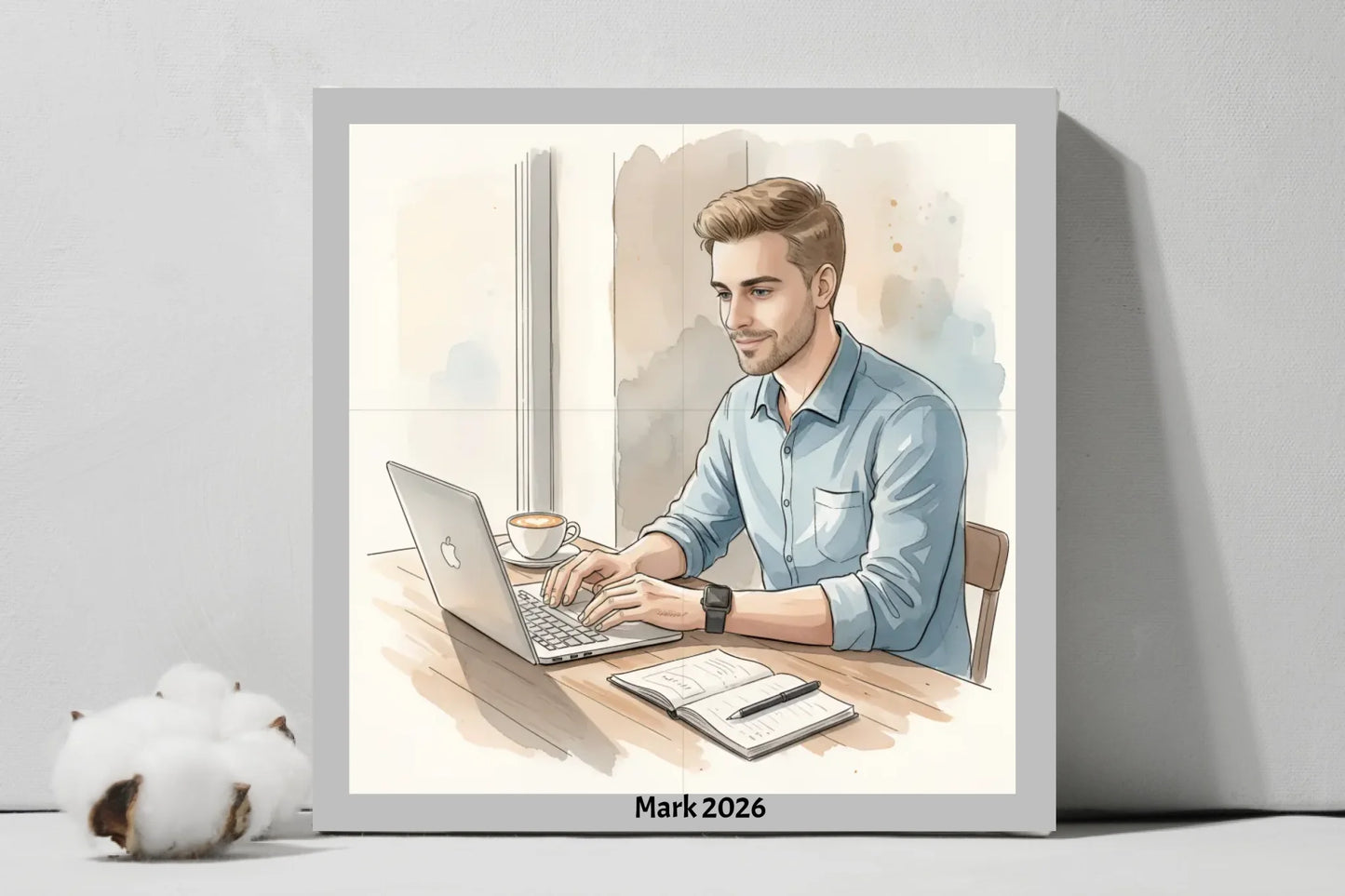 AI Watercolor illustration - Square Canvas