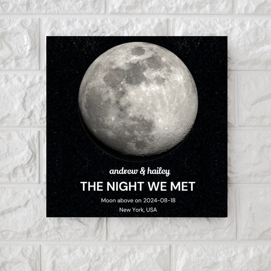 Moon Phase We Met - Square Canvas