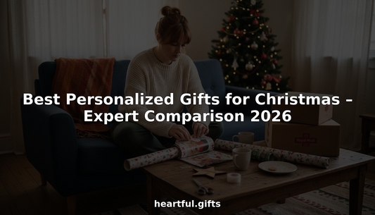 Woman wrapping personalized Christmas gifts in cozy home