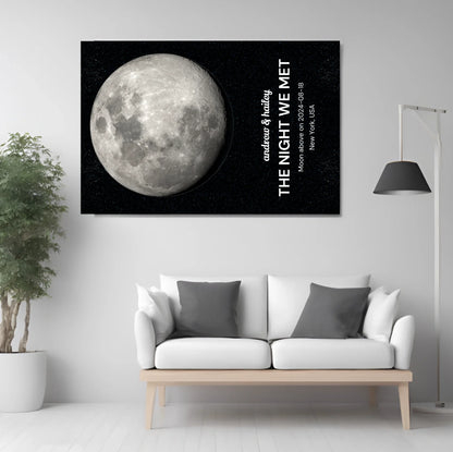 The night we met print poster, Gift for you, Gift moon canvas, Wall Art Canvas, Print Bright scene