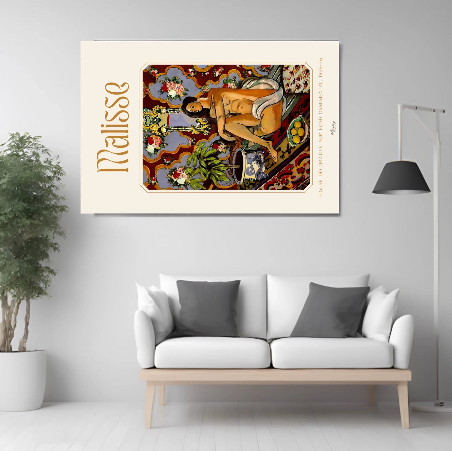 Decorative Figure, Nude 1925, Henri Matisse, Wall Art Poster and Canvas, Print Bright Interior