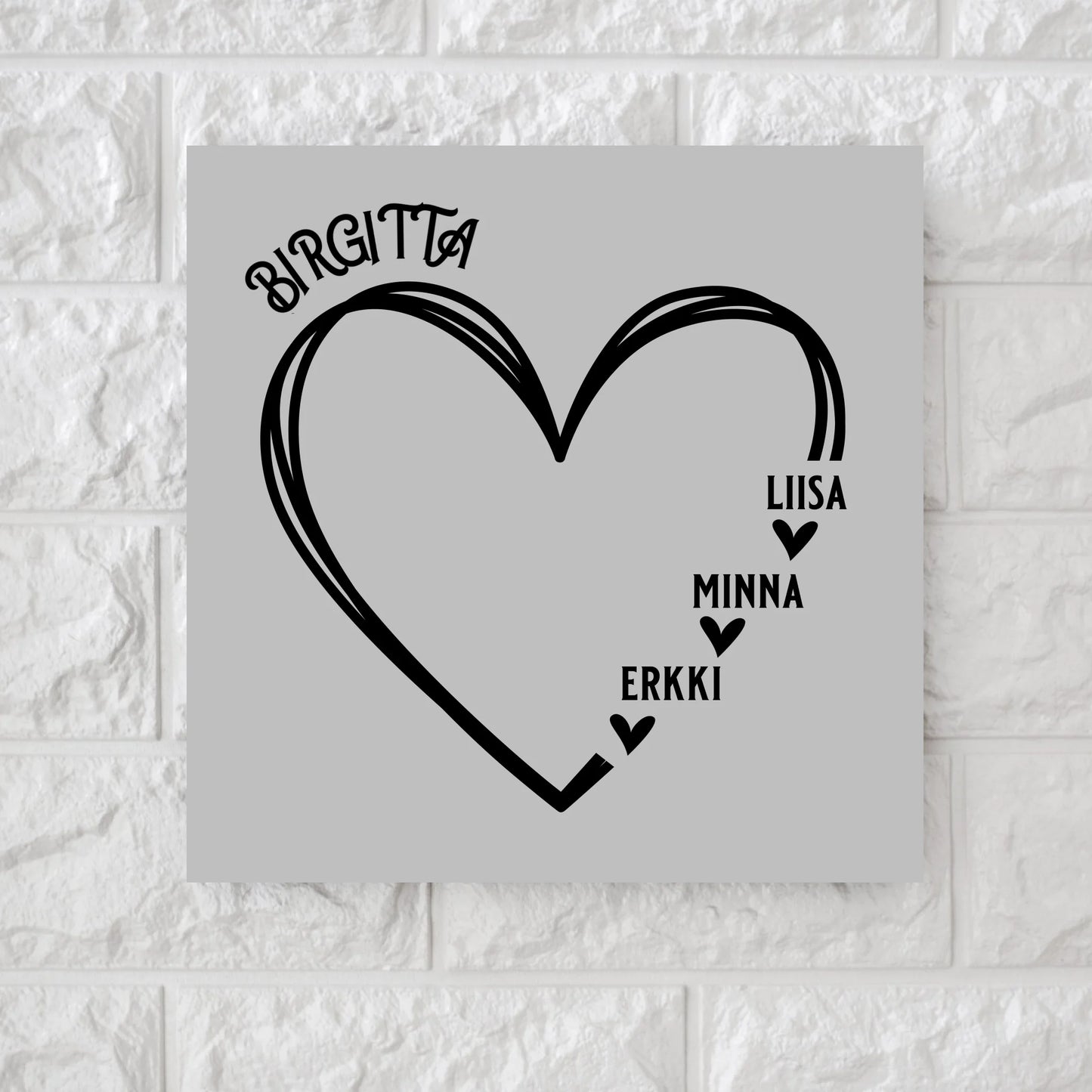 Your heart names square canvas