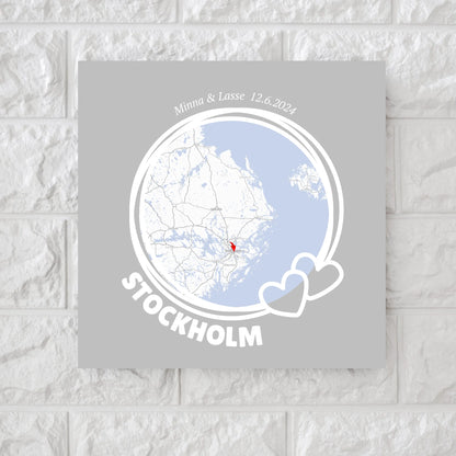 Your round map square canvas