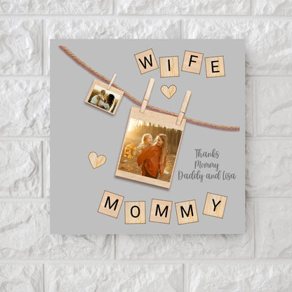 Mommy photos square canvas