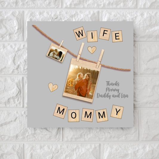 Mommy photos square canvas