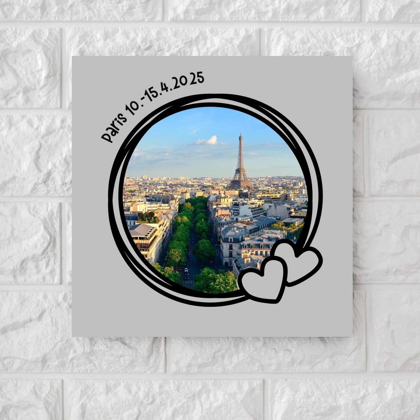 Photo round hearts square canvas