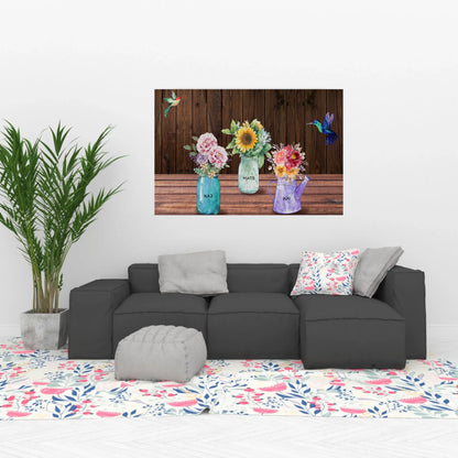 Garden Jars Custom Wallart, add family names canvas or posters, also digital download
