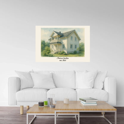 Watercolor Painting From Photo Custom Wallart, House Picture Into Digital Painting, Custom portrait canvas or posters