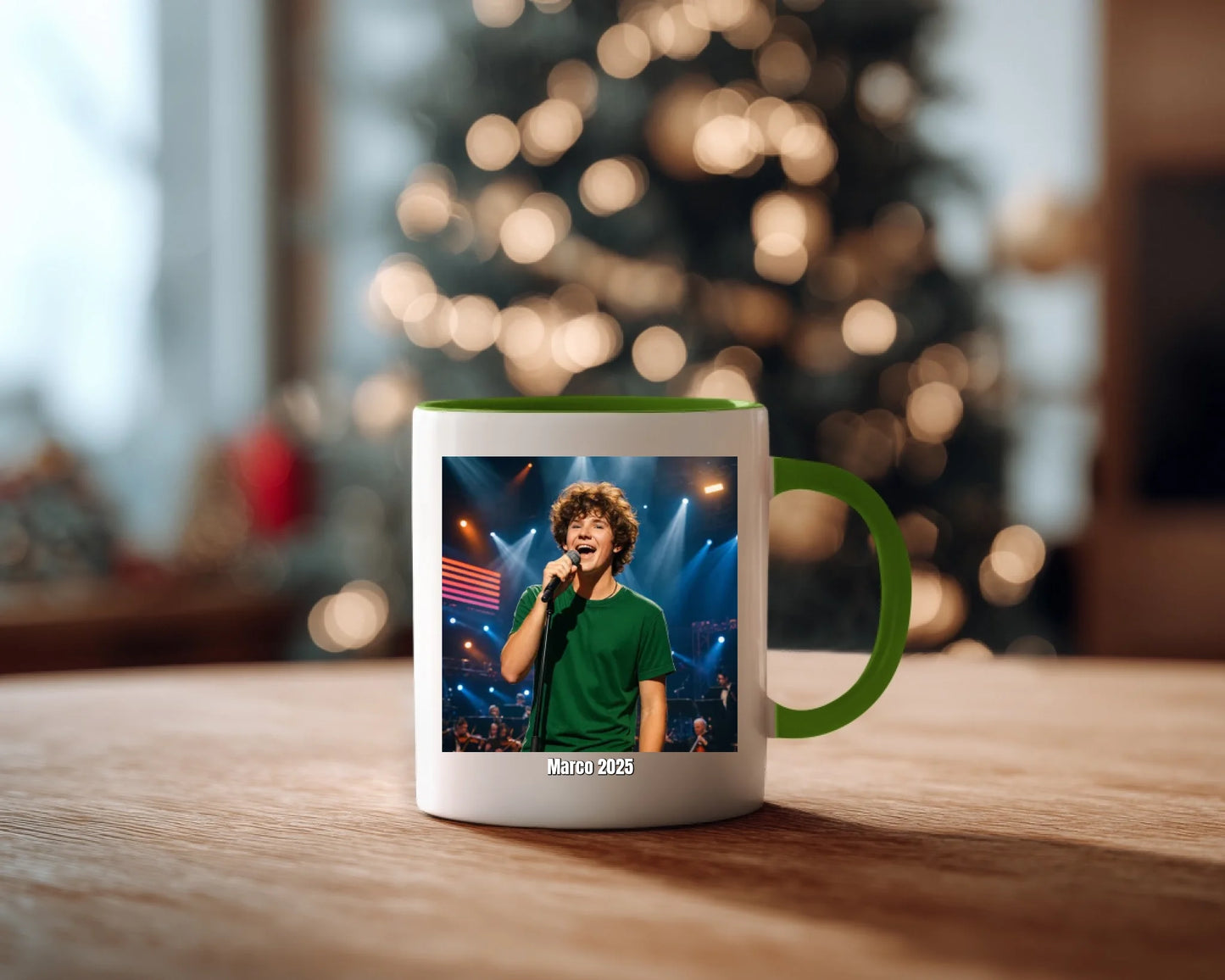 2 Colorful Accent Mugs 11oz Red Black Green Pink Blue Yellow Green