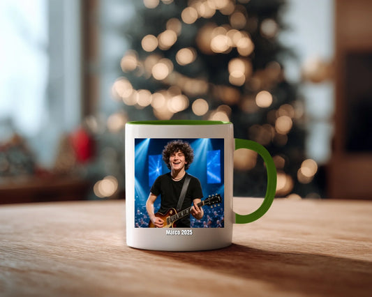 2 Colorful Accent Mugs 11oz Red Black Green Pink Blue Yellow Green