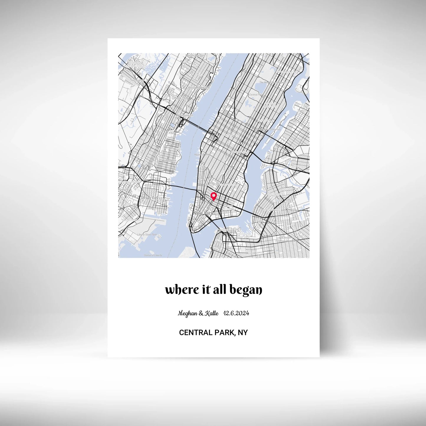 Where it all began custom map canvas wallart