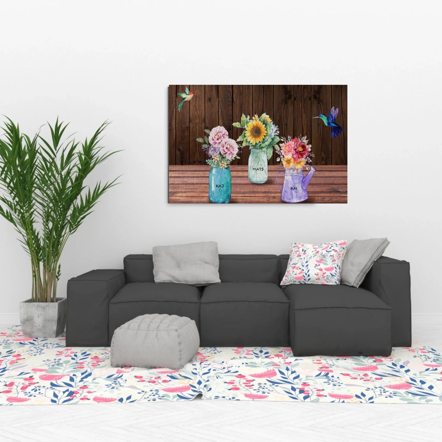 Custom Colourful Jar Canvas wallart