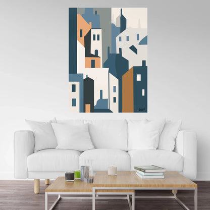 Helsinki Geometry Canvas – Scandinavian Architecture Art – Minimalist Geometric Wall Art – Nordic Design Print