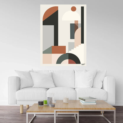 Helsinki Geometry Canvas – Scandinavian Architecture Art – Minimalist Geometric Wall Art – Nordic Design Print v2