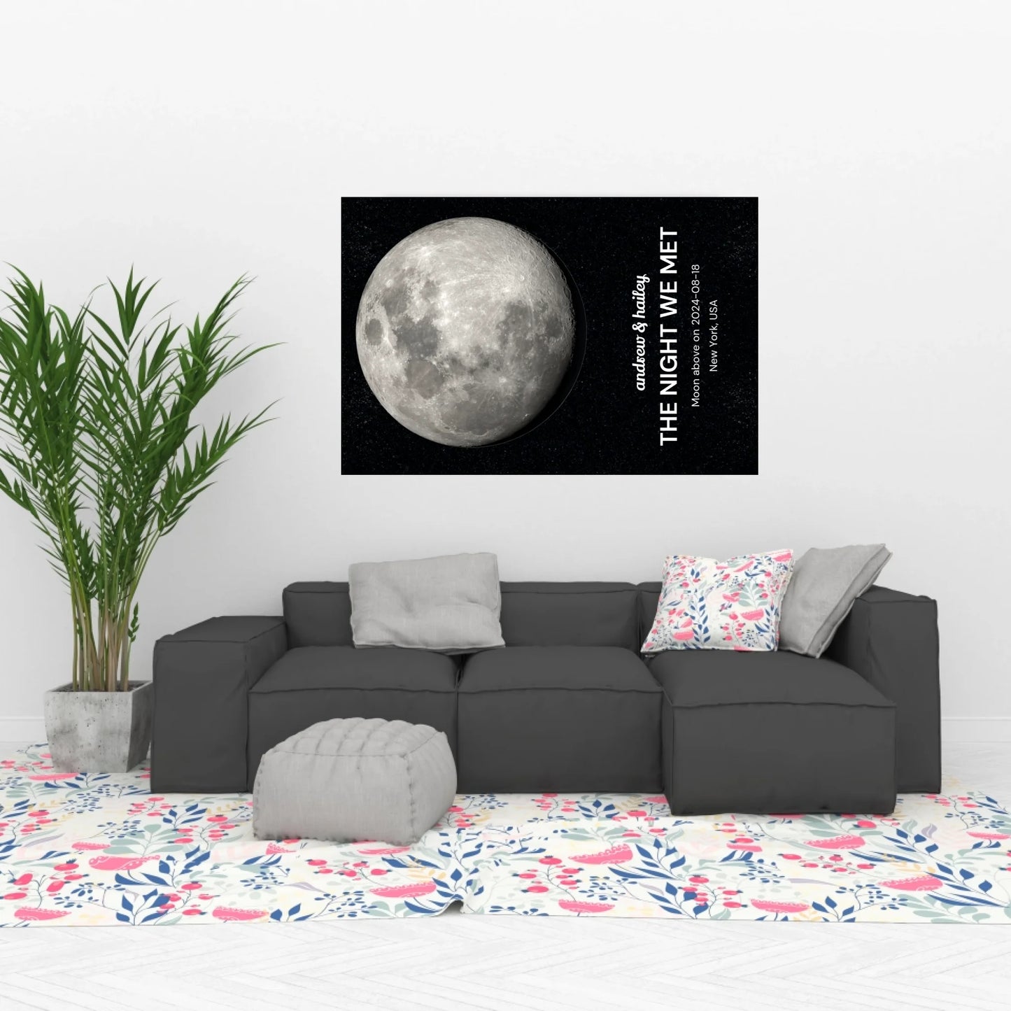 The night we met print poster, Gift for you, Gift moon canvas, Wall Art Canvas, Print Bright scene