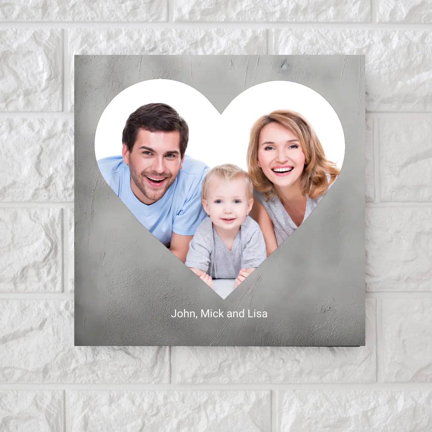 Personalised heart pic square canvas