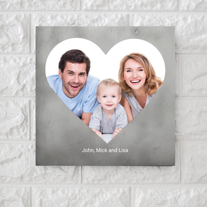Personalised Heart Pic Square Canvas