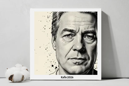 Your black and white illustration canvas with your name square canvas art