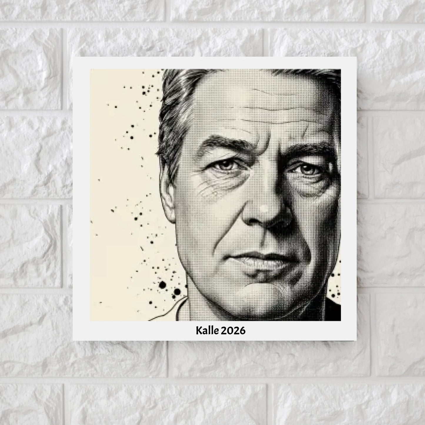AI Black and White Illustration - Square Canvas