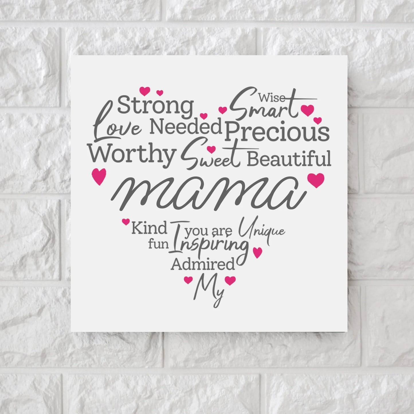 Heartful mama canvas with your name square canvas art
