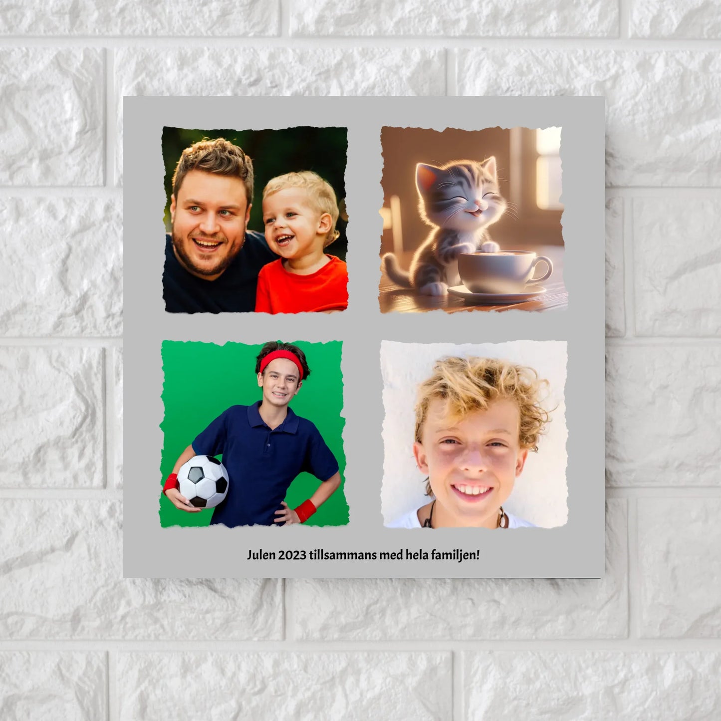 Your Four Torn Picture - Square Canvas & Metal Print