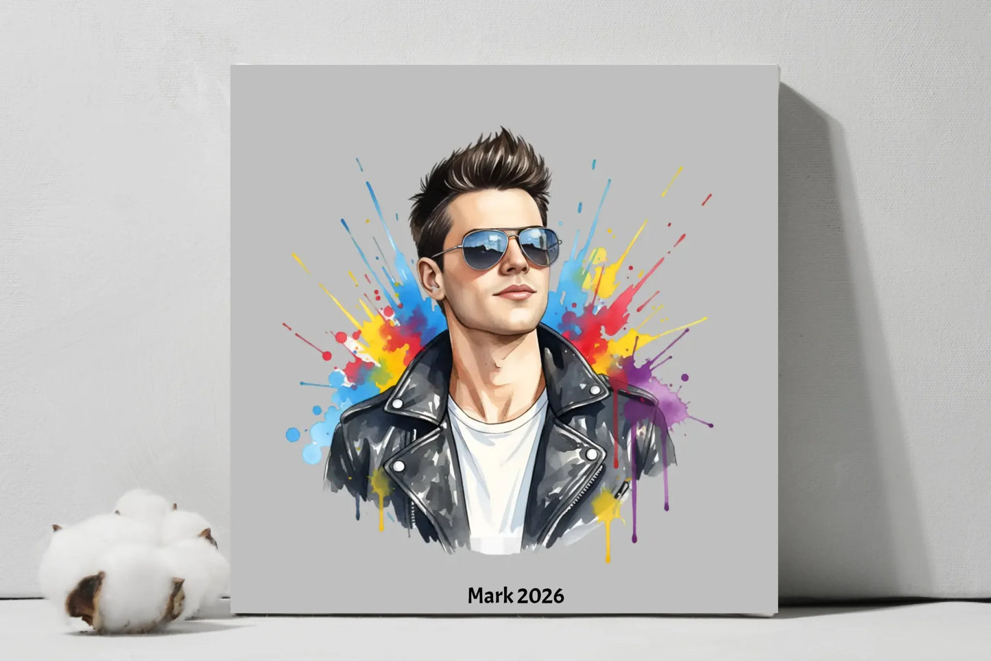 AI Watercolor Portrait – Square Canvas