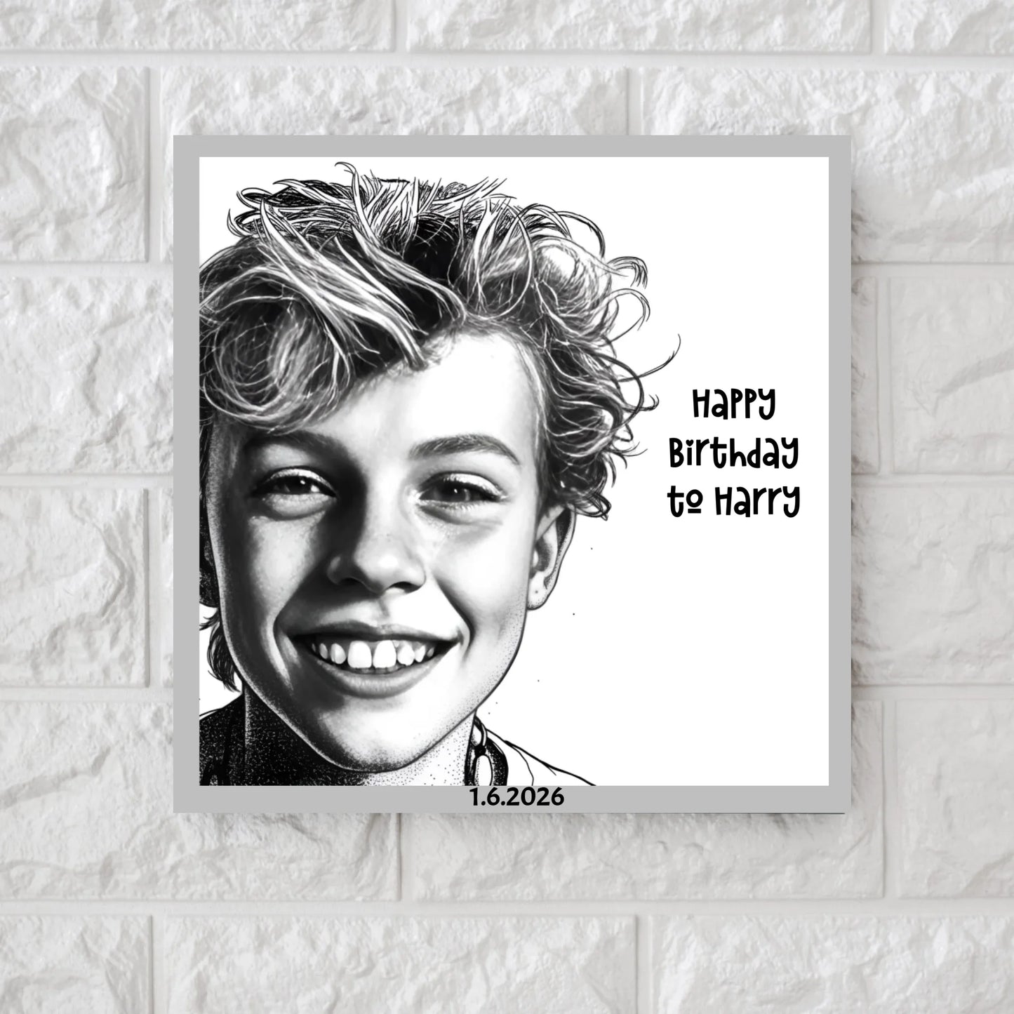 AI Black and White Ink Drawing - Square Canvas