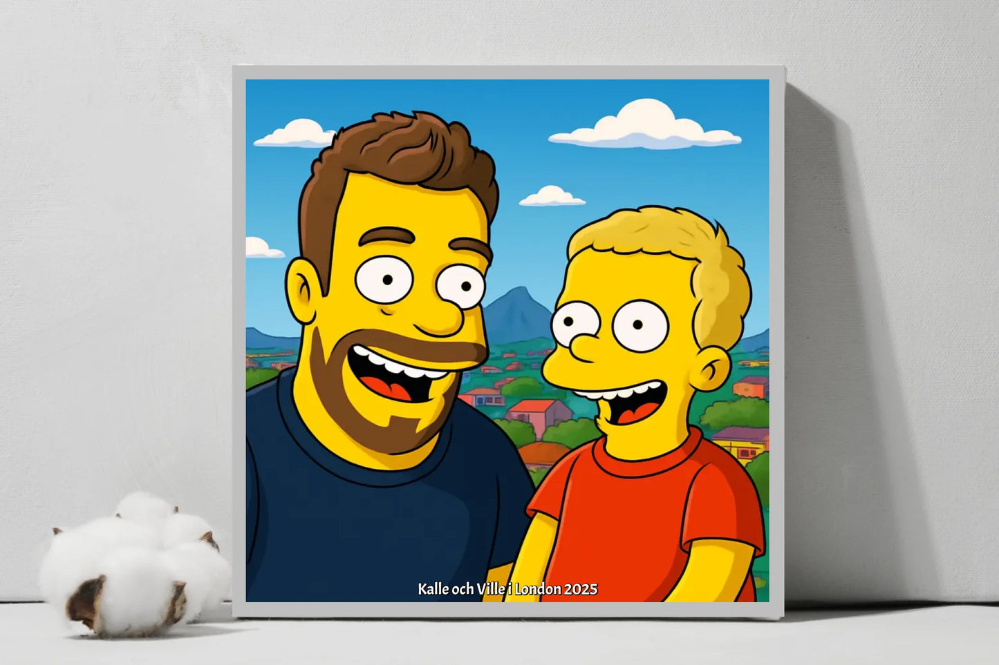 AI Simpsons style picture  - Square Canvas