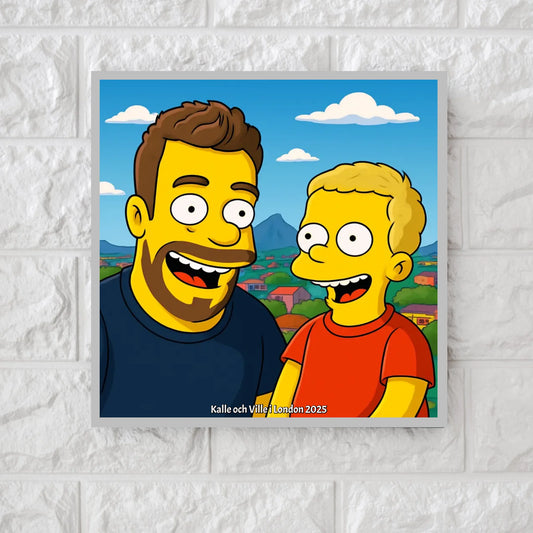 AI Simpsons style picture  - Square Canvas & Metal Print