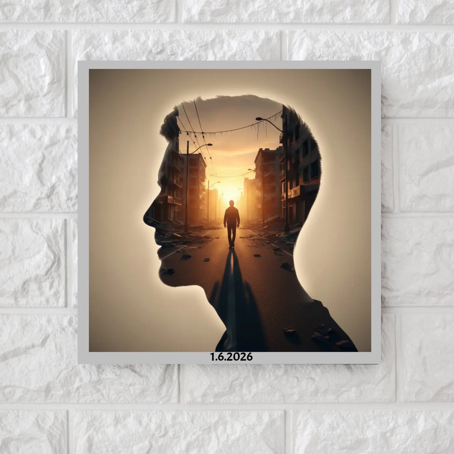 AI Left-Facing Side Profile - Square Canvas & Metal Print