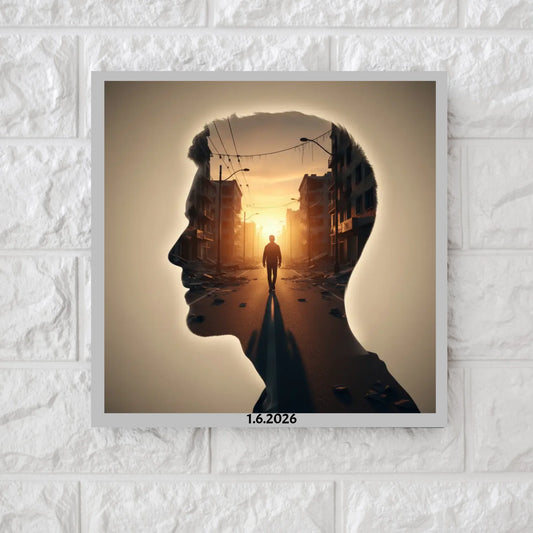 AI Left-Facing Side Profile - Square Canvas & Metal Print