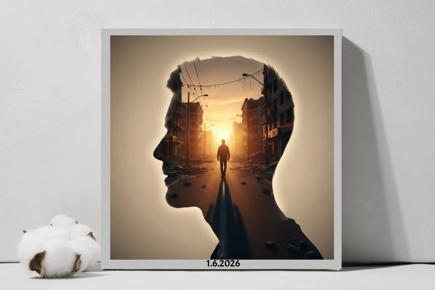 AI Left-Facing Side Profile - Square Canvas & Metal Print