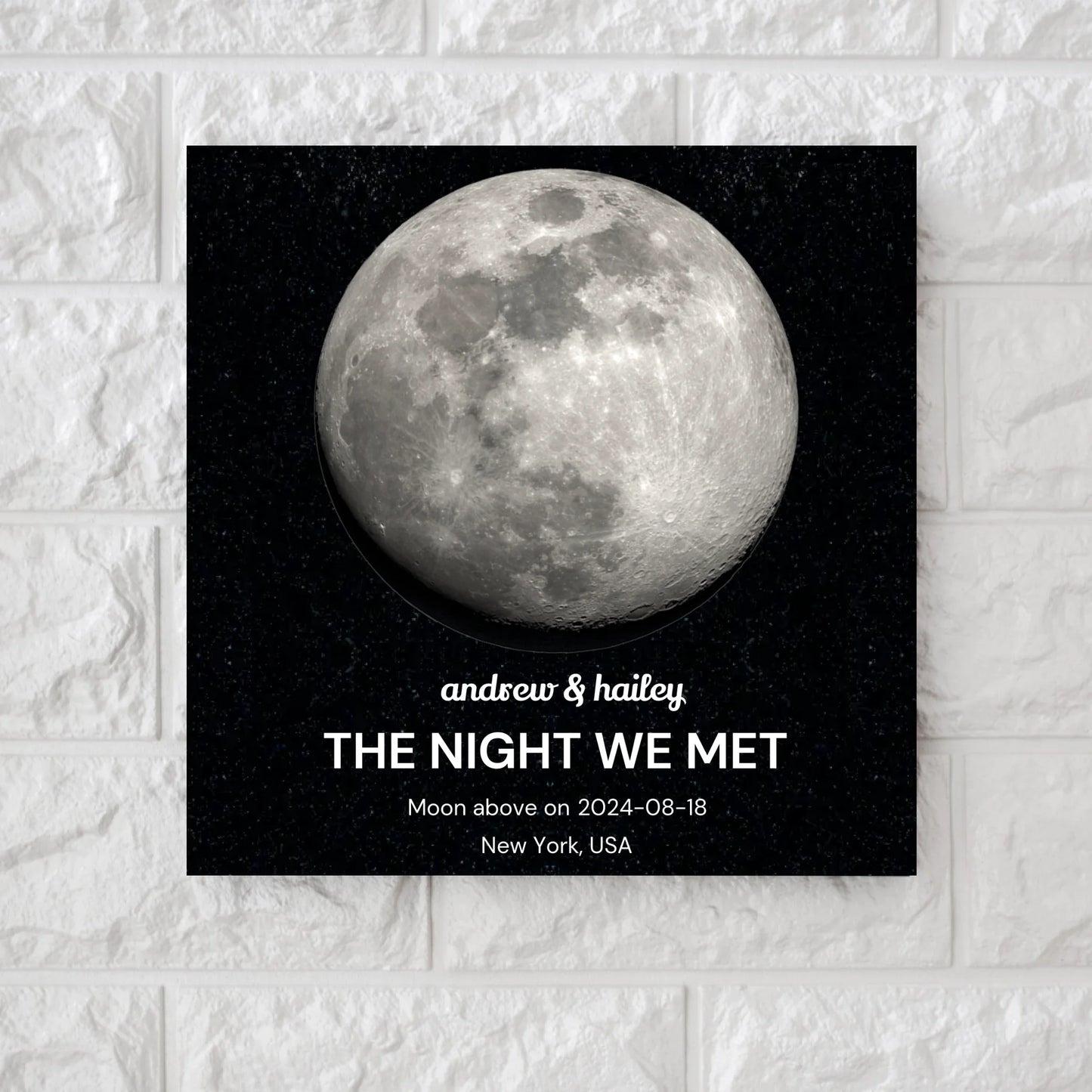 Moon Phase We Met - Square Canvas & Metal Print