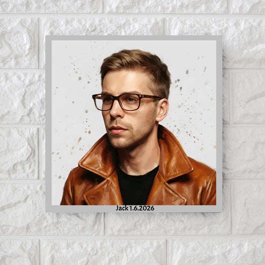 AI Man in His Prime - Square Canvas & Metal Print