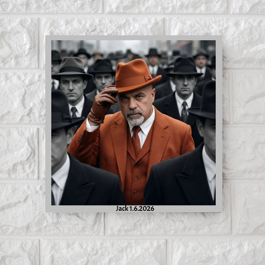 AI Mafia Style Man 1940s - Square Canvas & Metal Print