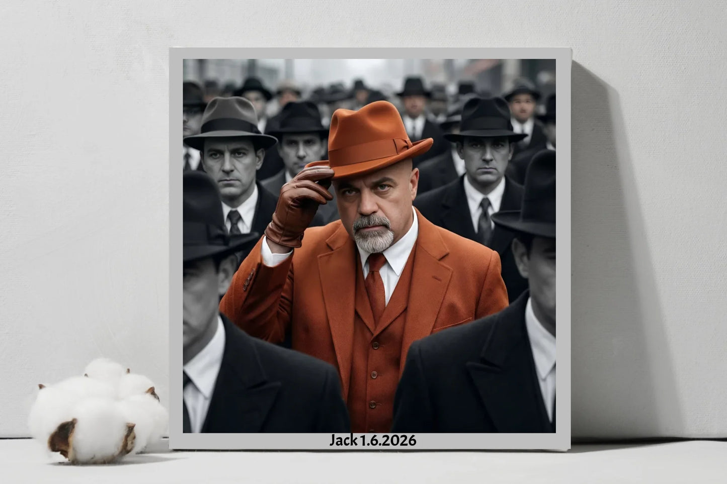 AI Mafia Style Man 1940s - Square Canvas