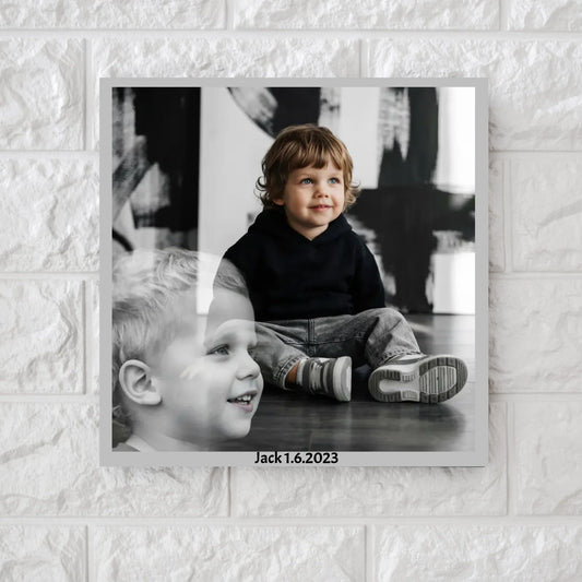 AI Boy Portrait - Square Canvas & Metal Print