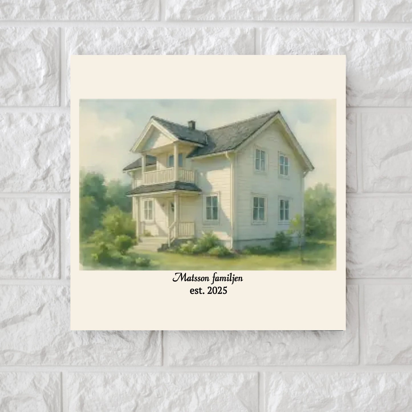 AI Our Home Watercolour Design - Square Canvas