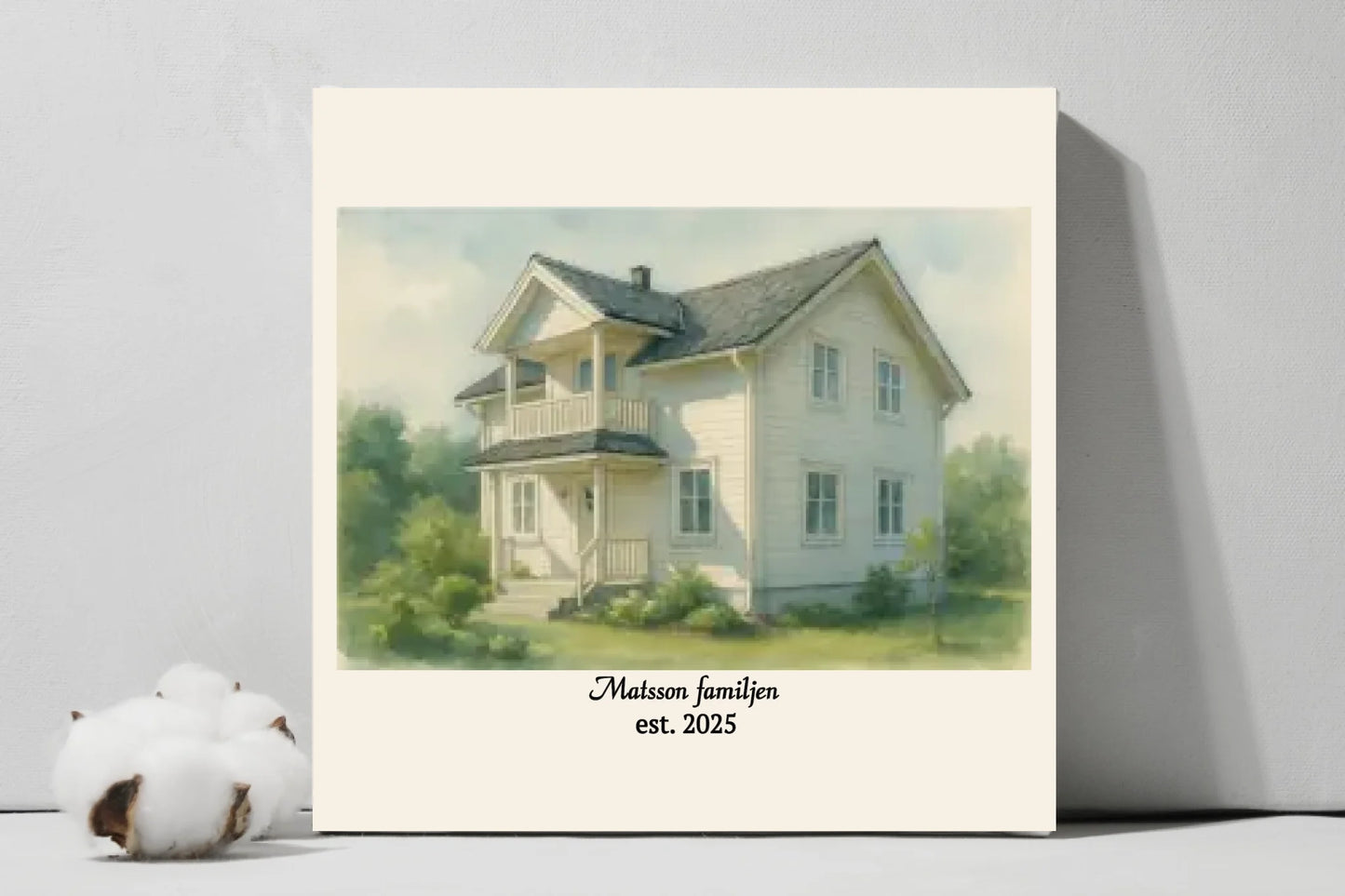 AI Our Home Watercolour Design - Square Canvas